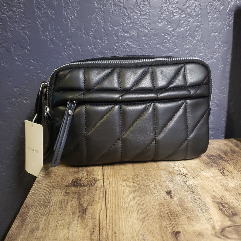 NEW Primark Black Faux PU Leather Crossbody Camera Bag